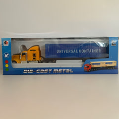 Alloy Container Truck QX1805 Sound and Light Vehicle Model