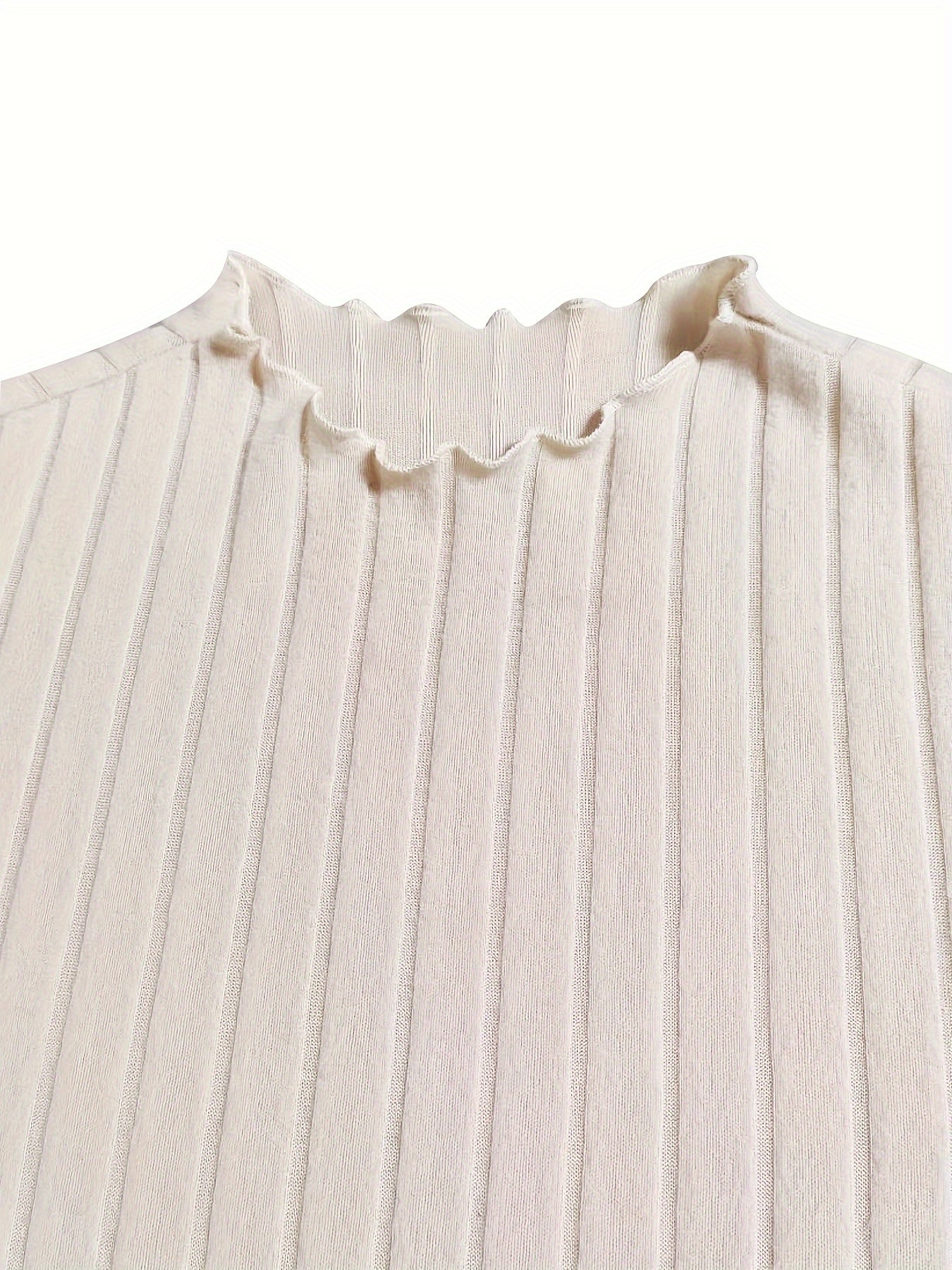 Ribbed Long Sleeve Round Neck Stretch Bodysuit
