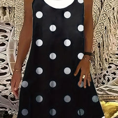 Colorblock Polka Dots Tank Dress