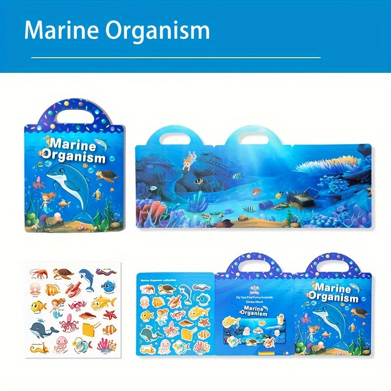 Reusable Sticker Books Dinosaurs Animals Vehicles Educational Toys