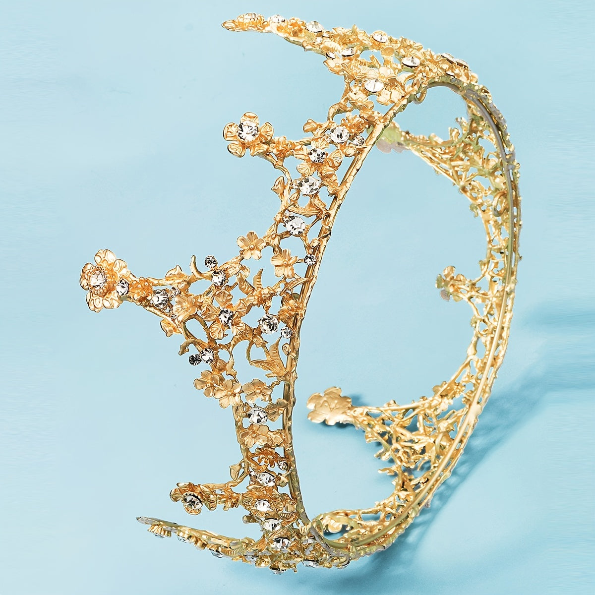 Baroque Alloy Flower Bridal Crown Hairband Headband Princess Tiara Wedding