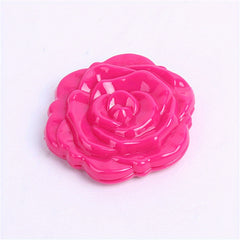 Plastic Rose Makeup Mirror Double Side Folding Compact Mirror