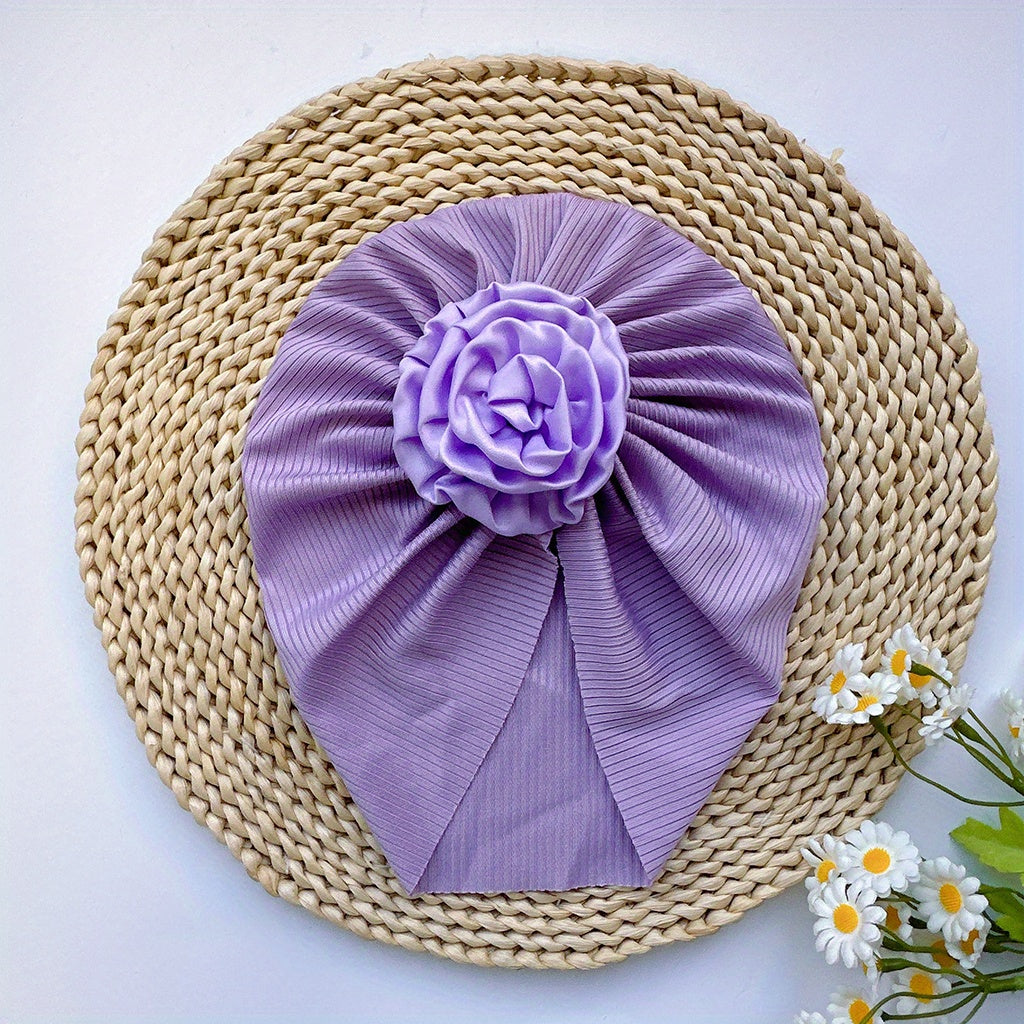 Soft Elastic Strip Flower Baby Hat For Girl