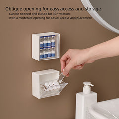 Wall Mounted Flip Storage Case Waterproof Cotton Swab Box