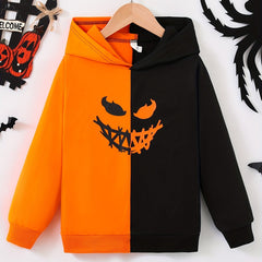 Boys' Halloween Patchwork Hoodie Sweatshirt