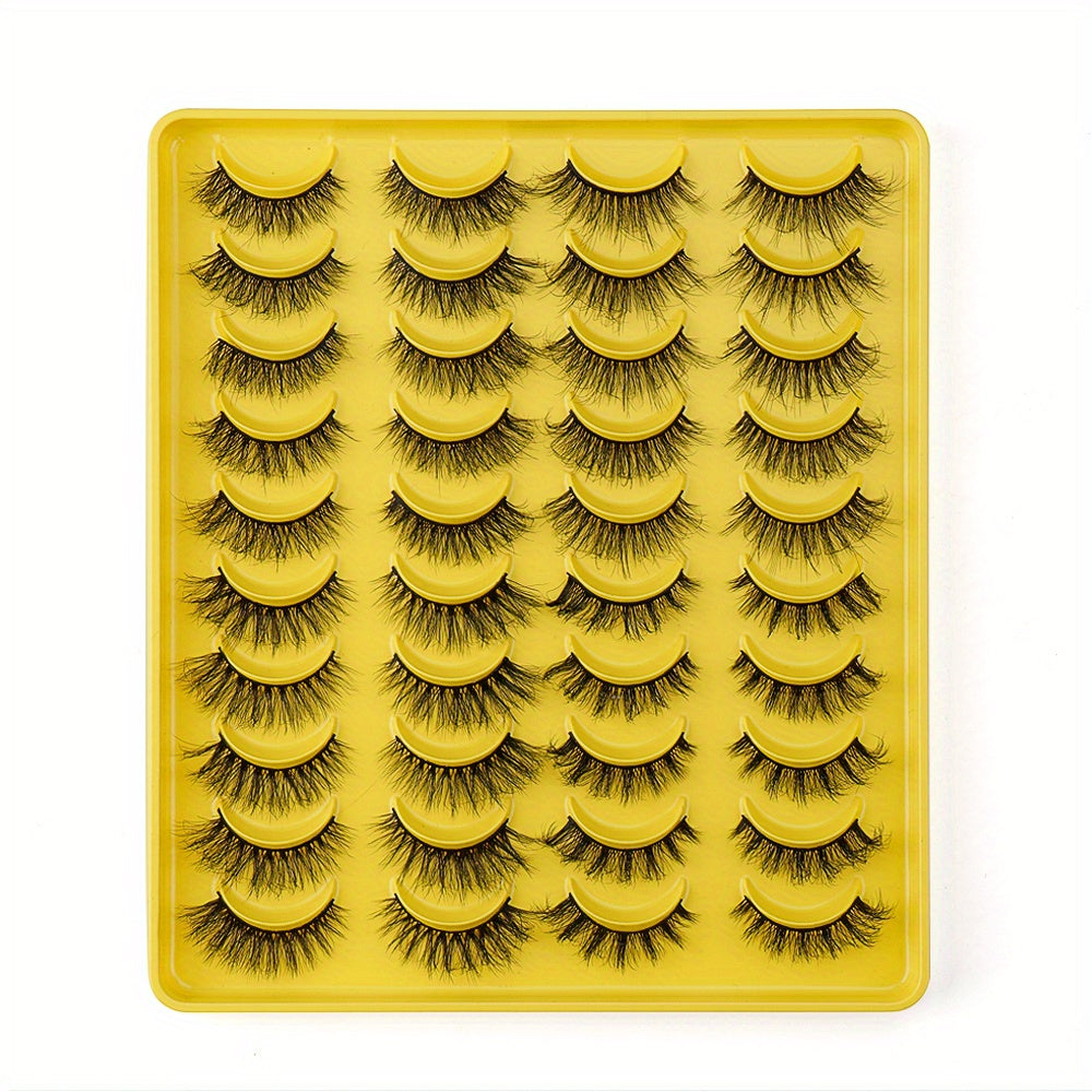 20 Pairs Mixed Pack Natural Thick False Eyelashes 3D Faux Mink Lashes