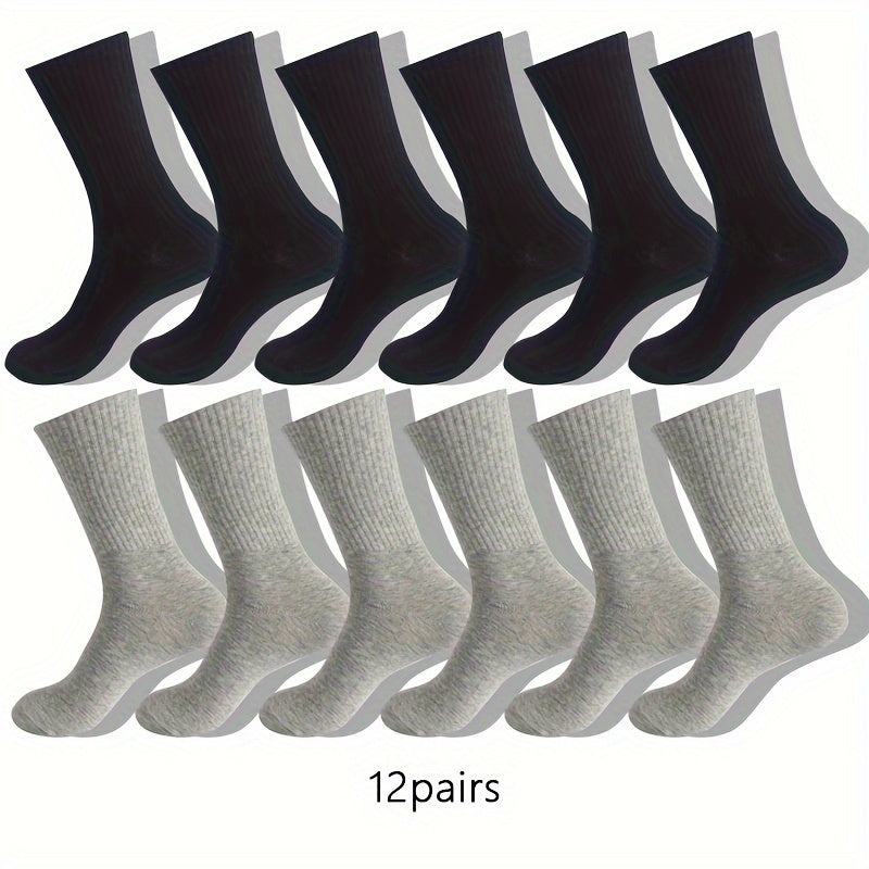 Men's Block Crew Socks - Breathable Comfy Casual Unisex Socks