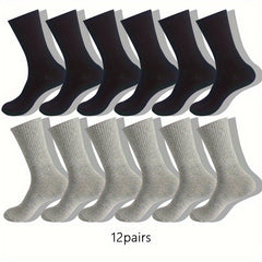 Men's Block Crew Socks - Breathable Comfy Casual Unisex Socks