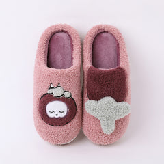 Men's Cartoon Fleece Slippers Cozy Warm Non Slip Comfy Indoor Winter