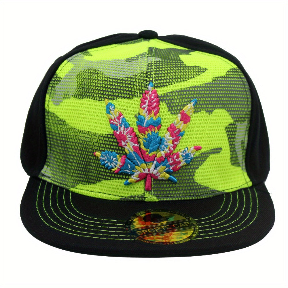 Sunshade Maple Leaf Embroidery Print Baseball Cap Adjustable Outdoor Sport
