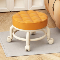 Universal Wheel Low Stool Small Round Rolling Stool with Rotating Casters