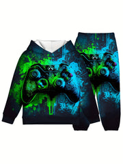 Boys Gamepad 3D Print Hoodie & Sweatpants Set