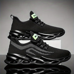 Men's Casual Woven Running Shoes Comfy Breathable Non Slip Sneakers