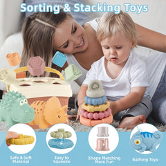 5in1 Stacked Toys Set for Babies - Shape Sorters Baby Toys