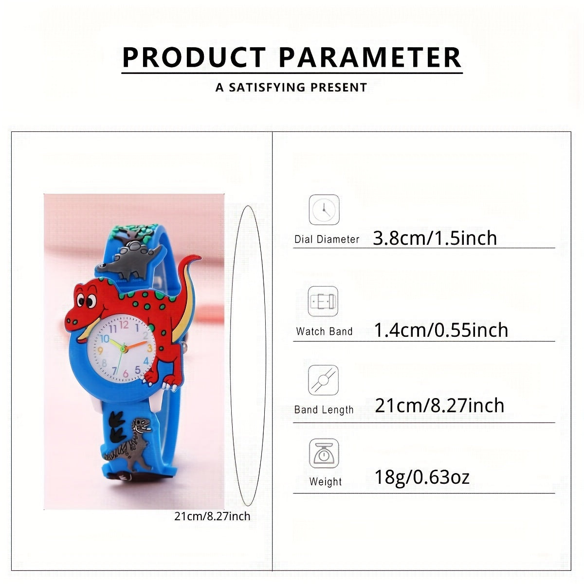 Cartoon Dinosaur T-Rex Kids Watch