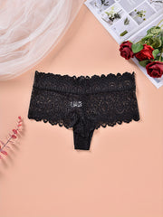 6 Pack Women's Plus Floral Lace Hipster Panties Set