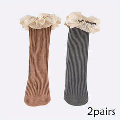 5pairs Lace Ruffled Princess Socks for Baby Girls