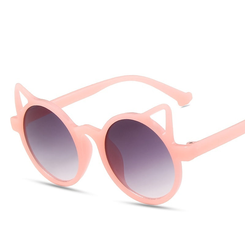 Cat Ear Sunglasses UV Protection Round Frame for Girls