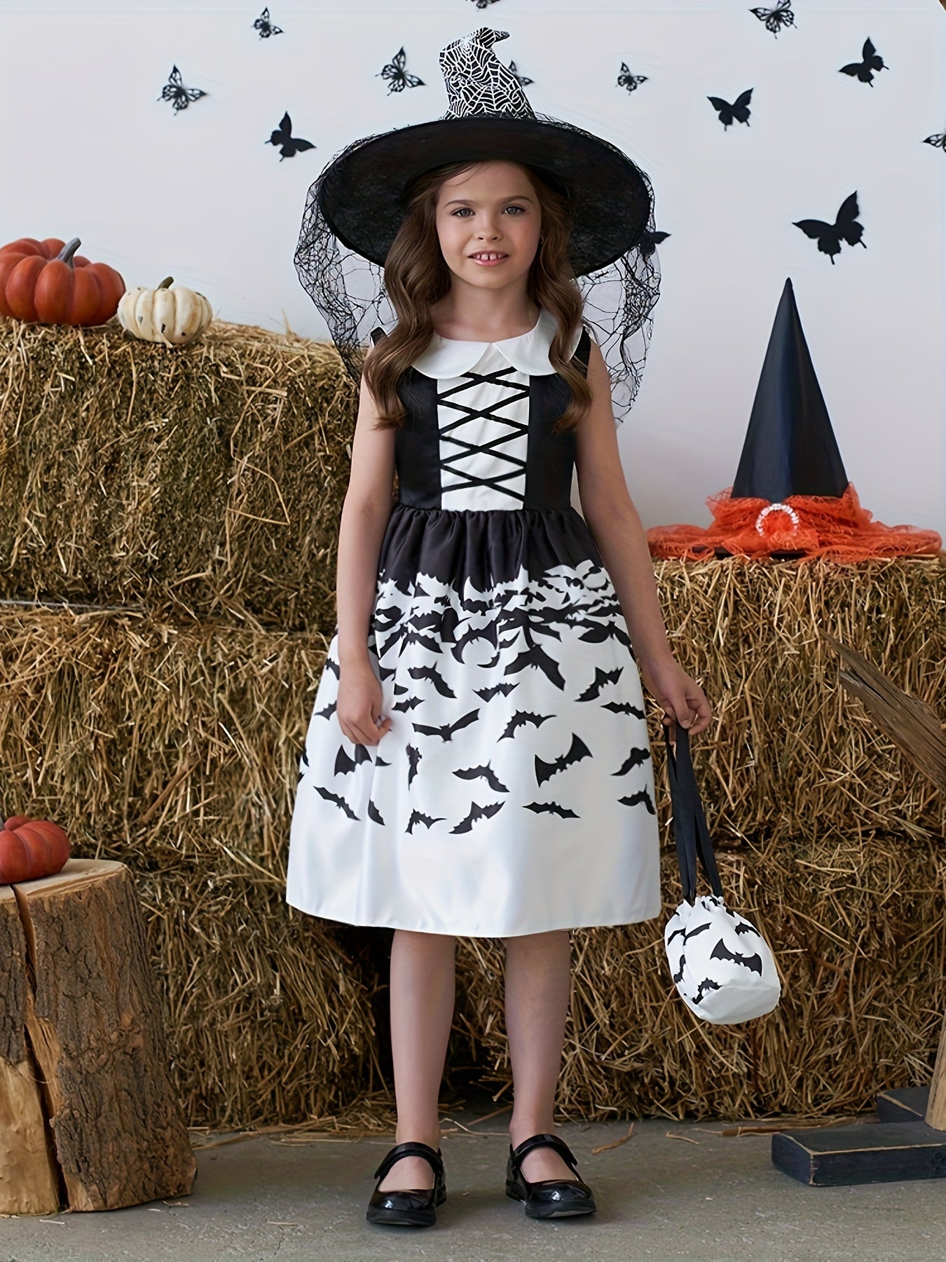 Girls Halloween Princess Dress & Bag Set Costume Dress