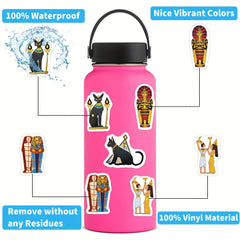 50pcs Ancient Egypt Waterproof Stickers For Laptop Waterbottle Phone