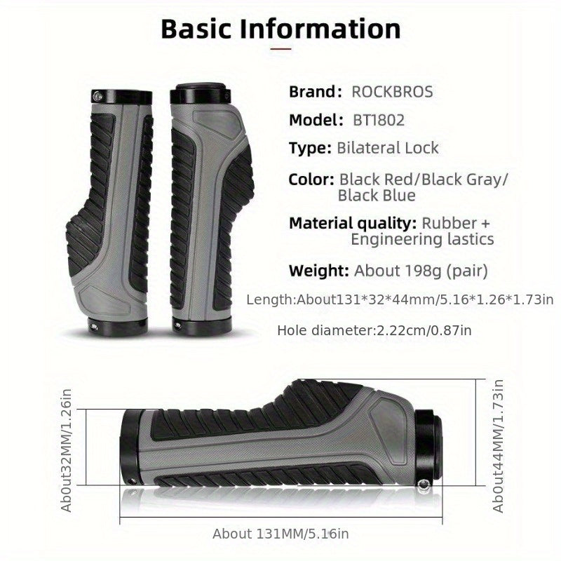 1pair Bike Grips Mountain Road Cycling Soft Rubber Anti-slip Handlebar Cover