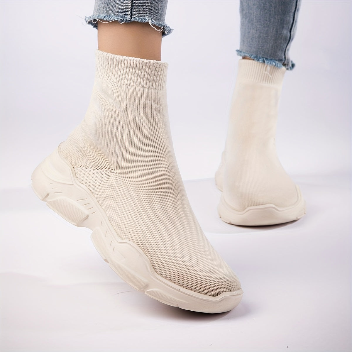 Women's High Top Slip On Sneakers Lightweight Walking Shoes