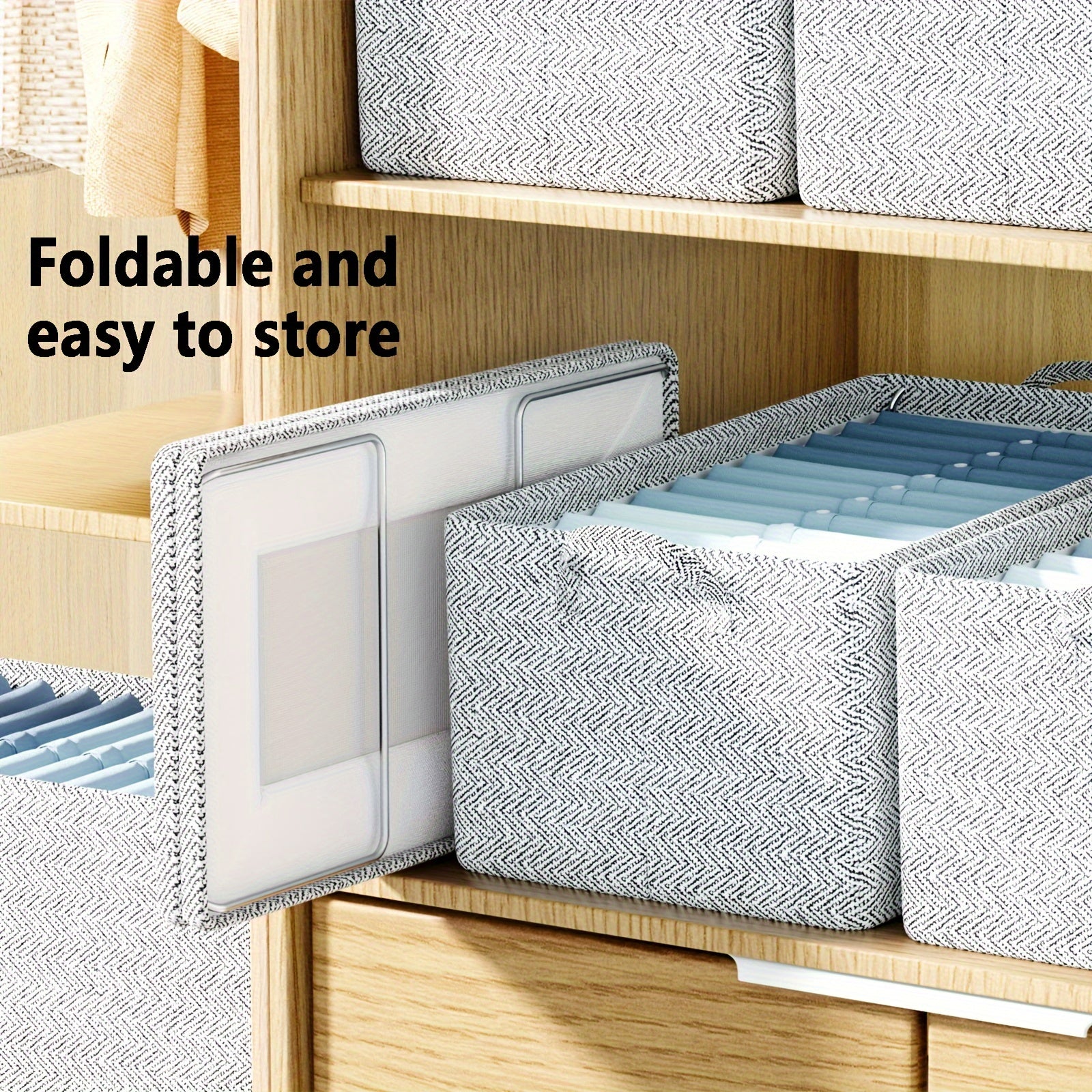 Portable Clothes Storage Drawer Box With Handles & Support Frame