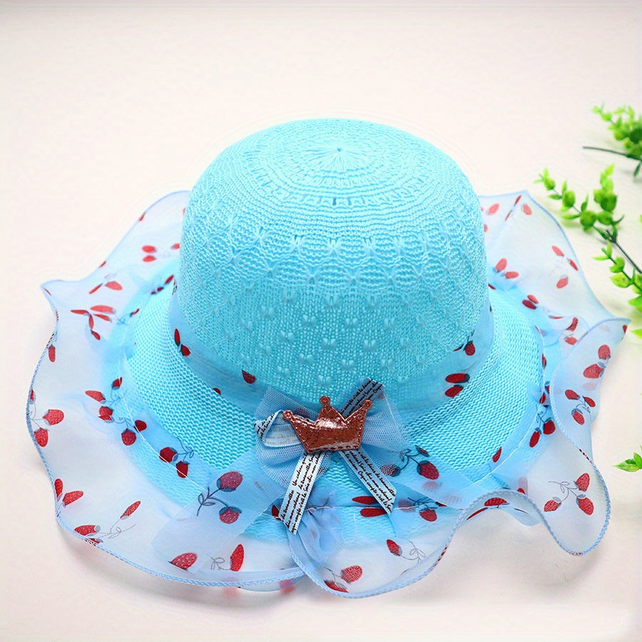 Girls Straw Hat Summer Big Brim Travel Hat