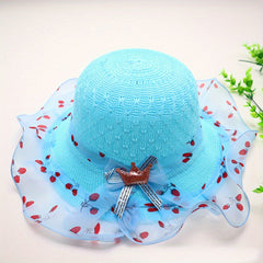 Girls Straw Hat Summer Big Brim Travel Hat
