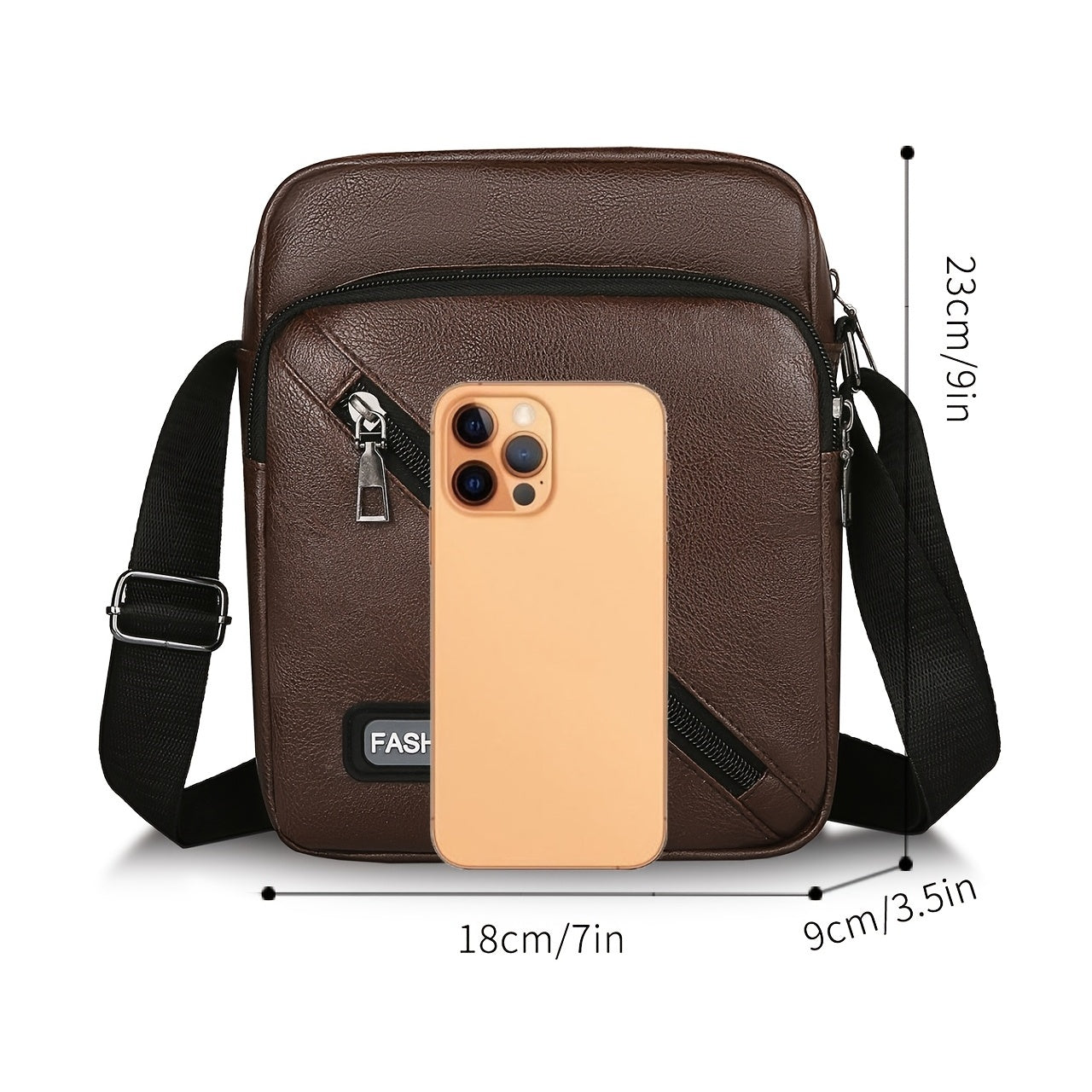 Men's PU Leather Bag Shoulder Bag Business Casual Large Capacity Messenger Bag