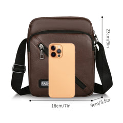 Men's PU Leather Bag Shoulder Bag Business Casual Large Capacity Messenger Bag