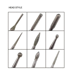 30pcs Artifical Diamond Burrs Set Rotary File Burs Kit for Rotary Grinder Tools