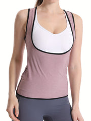Tummy Control Bodycon Tops Compression Slimming Open Bust Yoga Fitness Tank Top
