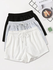 Casual Drawstring Waist Yoga Shorts for Women