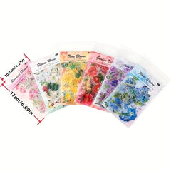 100pcs Four Seasons Flower Collection Stickers Retro Plant Flower Stickers