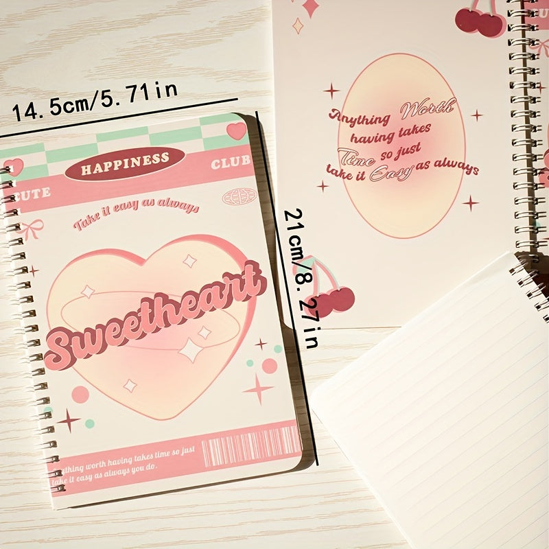 A5 Love Horizontal Line Pink Purple Notepad