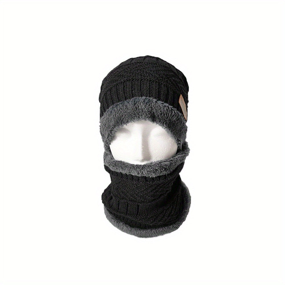 Thickened Woolen Knitted Pullover Hat Plus Velvet Autumn Winter Unisex