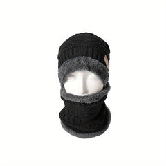 Thickened Woolen Knitted Pullover Hat Plus Velvet Autumn Winter Unisex