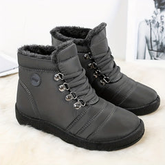 Women's Snow Boots Fleece Lining Lace Up Waterproof Ankle Boots