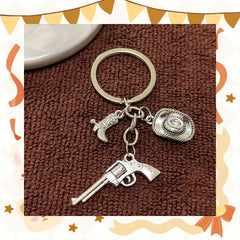 Cowboy Pendant Keychain for Car Keys Backpacks Wallets