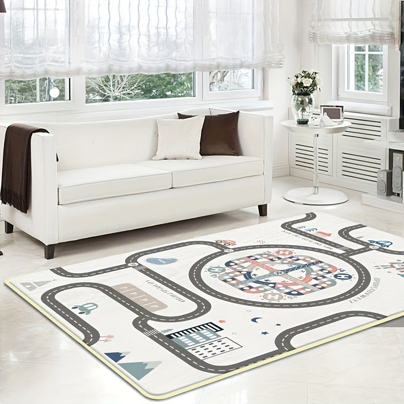 Foldable Baby Play Mat Crawling Carpet Puzzle Mat with Cartoon Activity Rug
