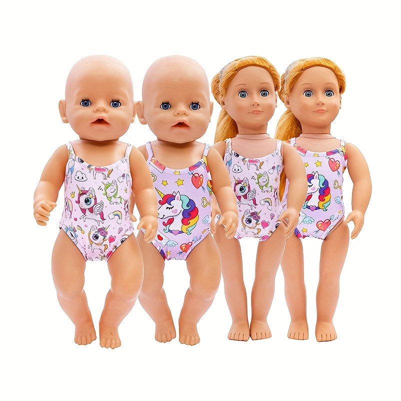 Unicorn Bikini Doll Outfit with Belly Band for 18 Inch Dolls