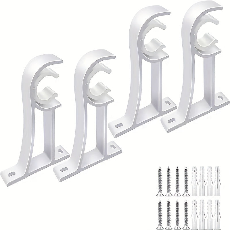 2pc Aluminum Alloy Curtain Rod Bracket Strong Load-bearing Capacity