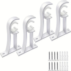2pc Aluminum Alloy Curtain Rod Bracket Strong Load-bearing Capacity