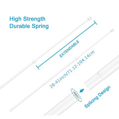 2pcs Small Curtain Tension Rods 28", No Drilling Needed