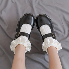 3 Pairs Twist Textured Socks Sweet & Ruffle Short Socks Women's Stockings