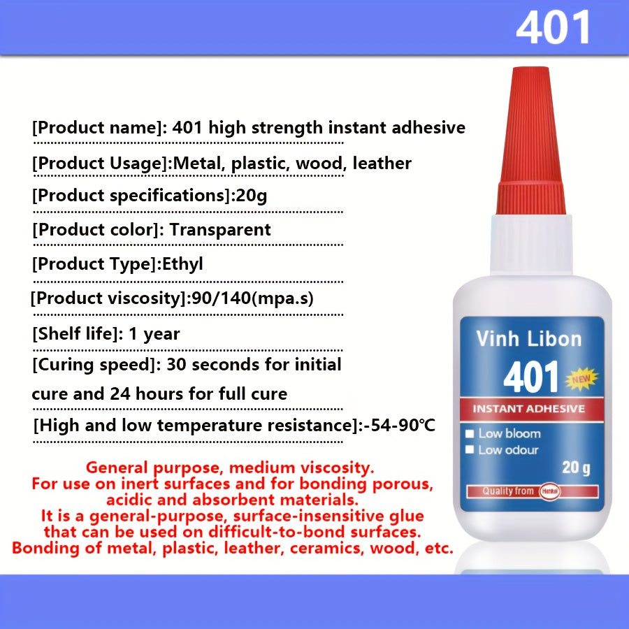 1pc Of 20g Strong Instant Adhesive 401 403 406 460 480 495 496 Series