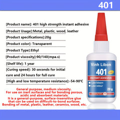1pc Of 20g Strong Instant Adhesive 401 403 406 460 480 495 496 Series