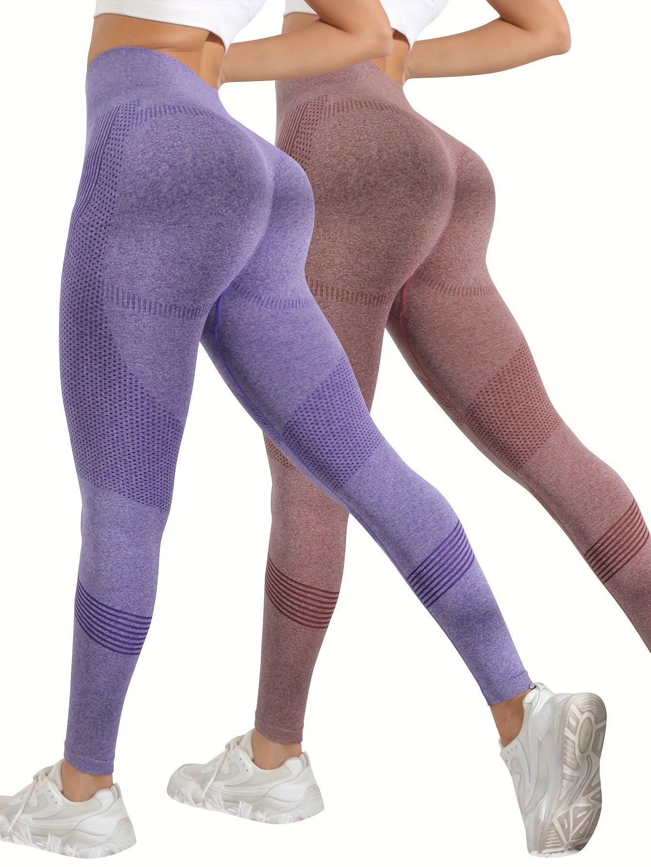 2pcs Quick Drying Slim Butt Lifting Yoga Pants Fitness Running Leggings