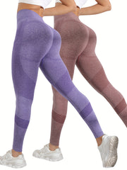 2pcs Quick Drying Slim Butt Lifting Yoga Pants Fitness Running Leggings